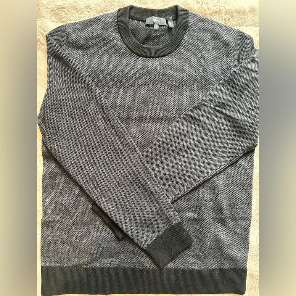 Theory Men's Charcoal Crewneck Sweater